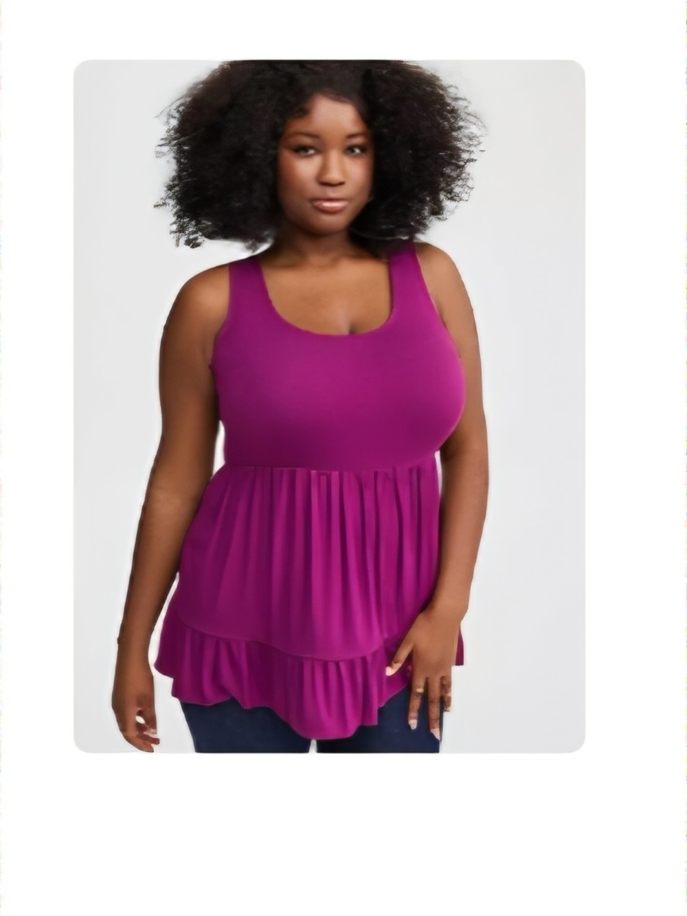 torrid Magenta Tiered Peplum Tank Top